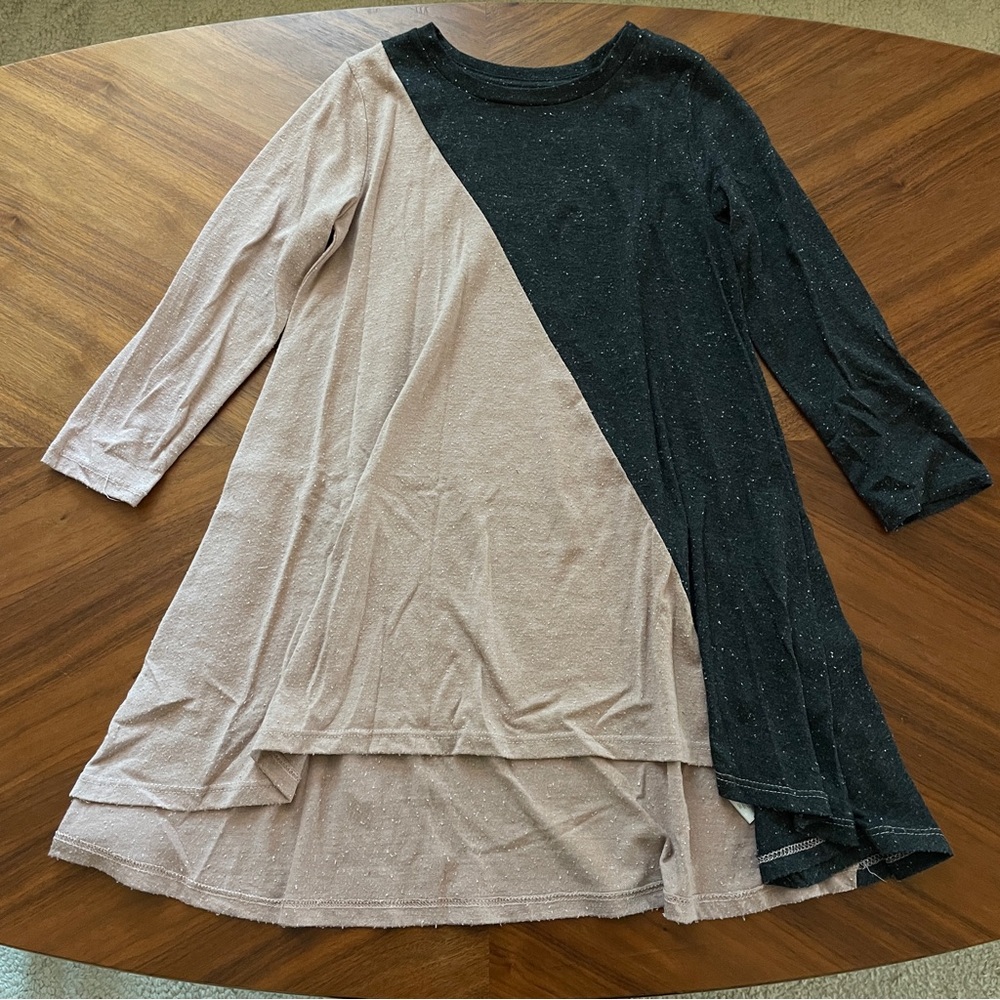 Pink gray asymmetrical dress